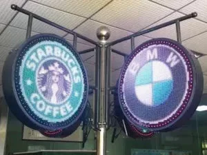 rótulo electrónico, banderola led, banderola led redonda